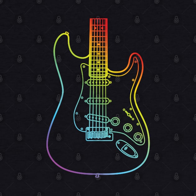 S-Style Electric Guitar Body Colorful Outline by nightsworthy